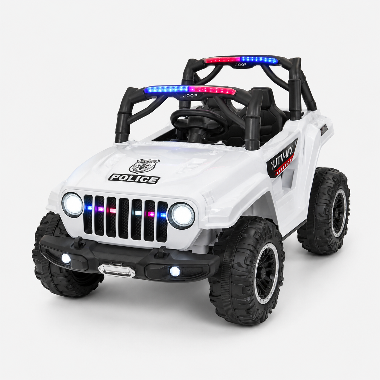 White Police Kids Car