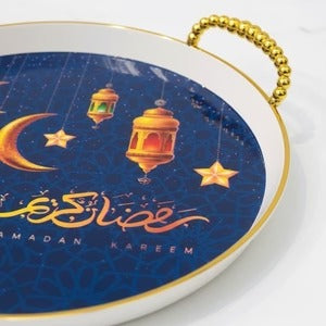 Ramadan Kareem Round Decorative Serving Tray